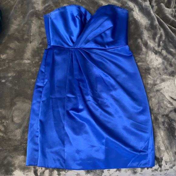 David's Bridal Dresses Royal Blue Strapless Bridesmaids Dress From